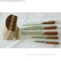 6pc bamboo knife block sets